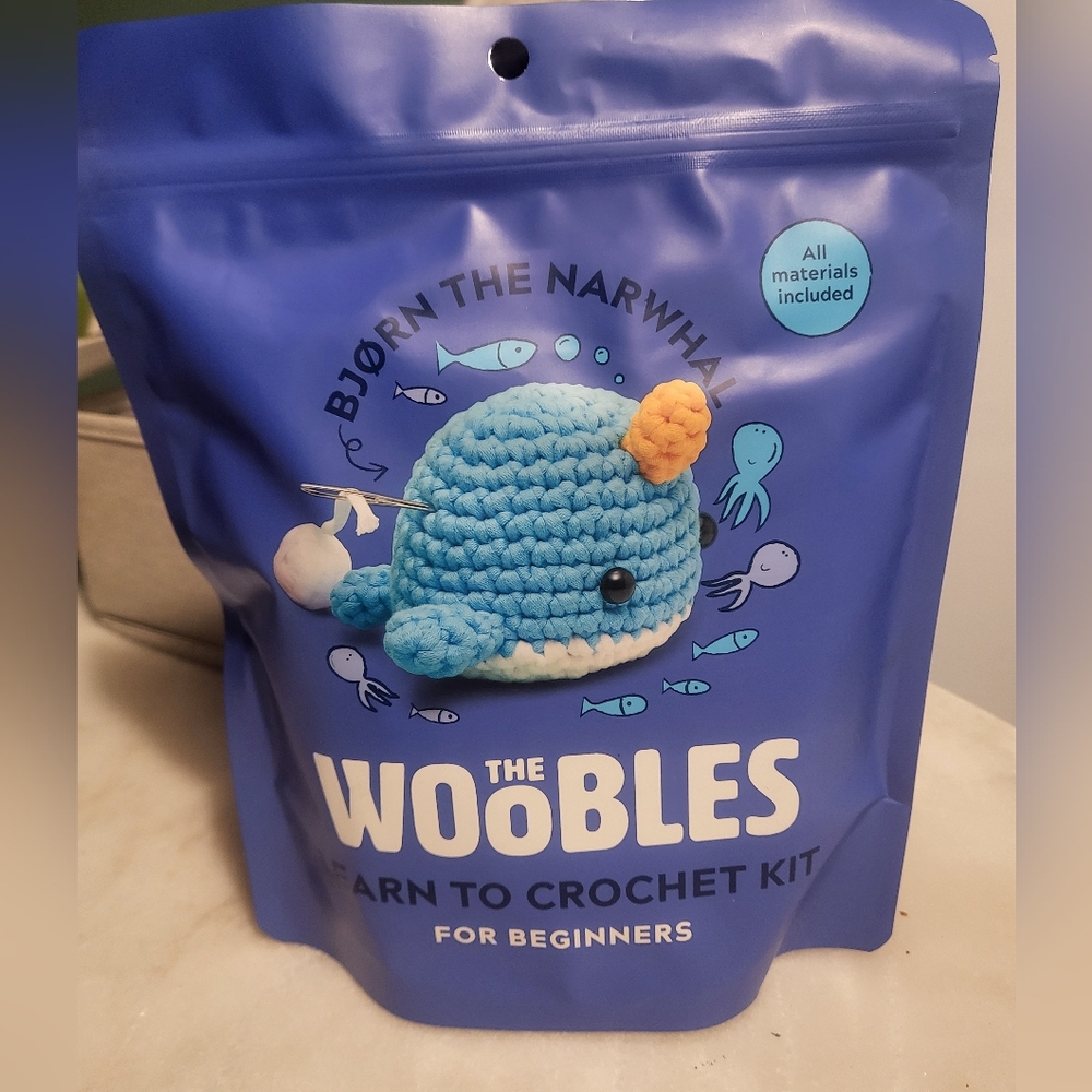 The Woobles 'Bjorn The Narwhal' Beginner Crochet Kit